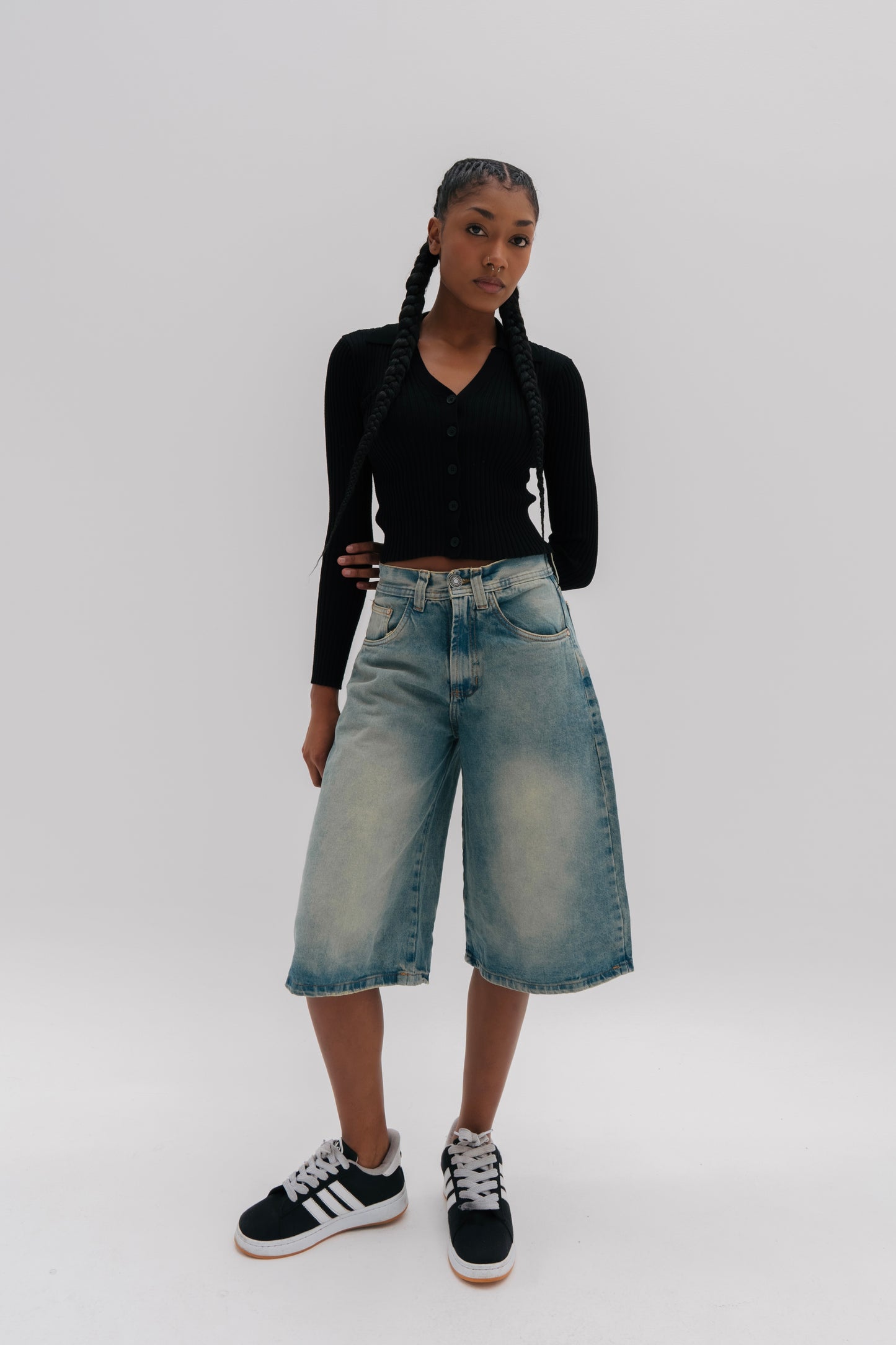 JORT BAGGY VINTAGE BLUE -  MUJER
